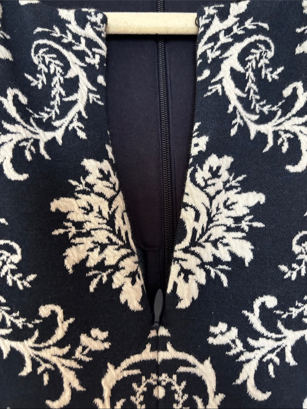 ME+EM Navy and White Damask Midi Dress - Picture 4 of 8